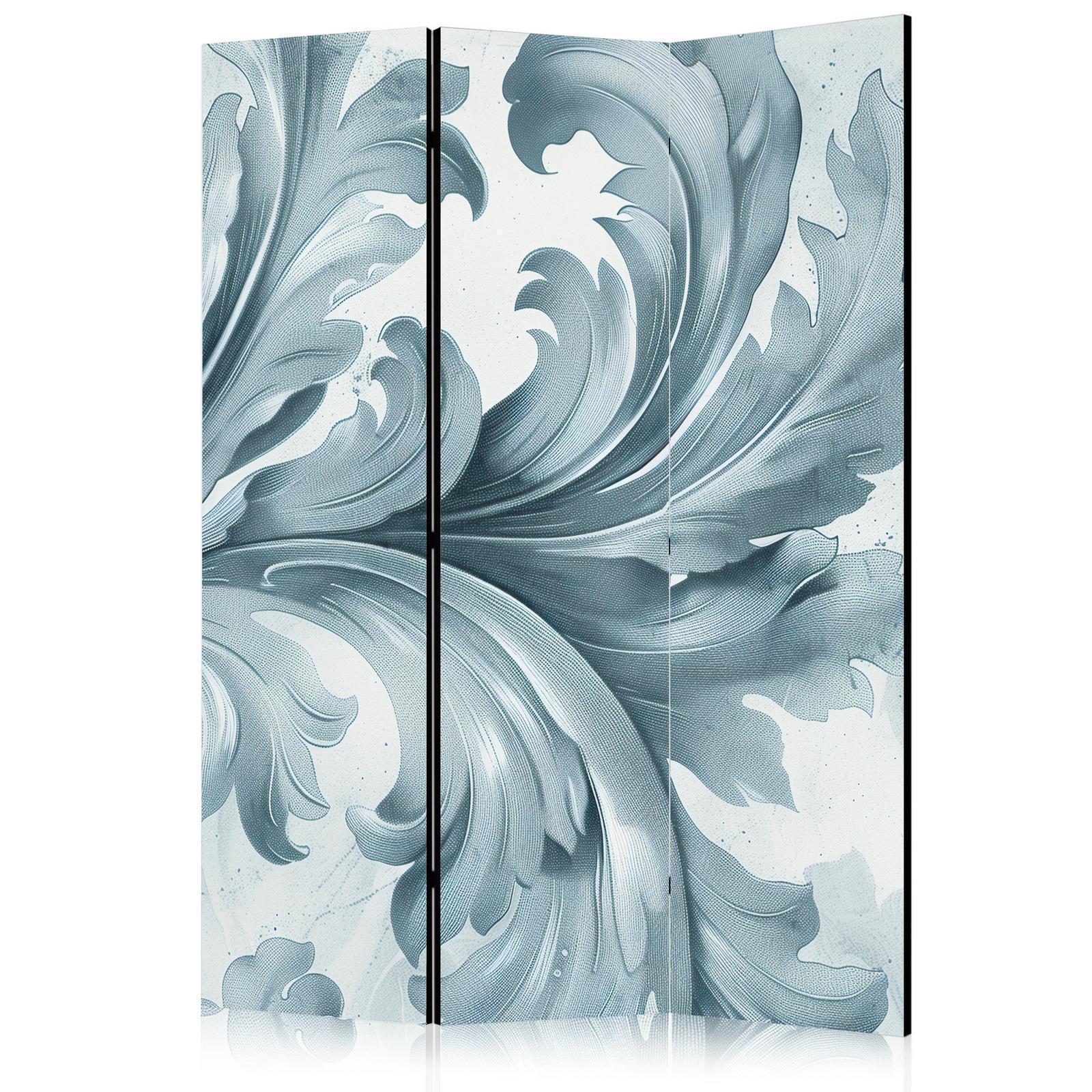 Paravent - Stone Baroque Ornaments in Light Shades of Gray and Blue Artgeist