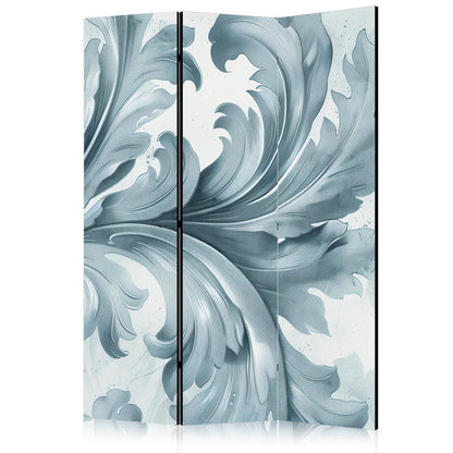 Paravent - Stone Baroque Ornaments in Light Shades of Gray and Blue Artgeist