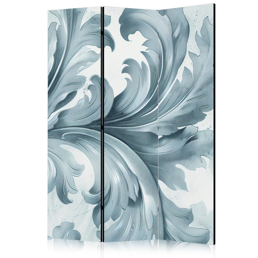 Paravent - Stone Baroque Ornaments in Light Shades of Gray and Blue Artgeist