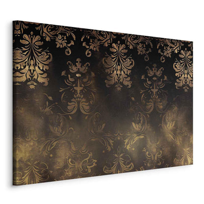 Leinwandbild - Baroque Ornaments in Patinated Gold and Browns: Retro Motif Artgeist