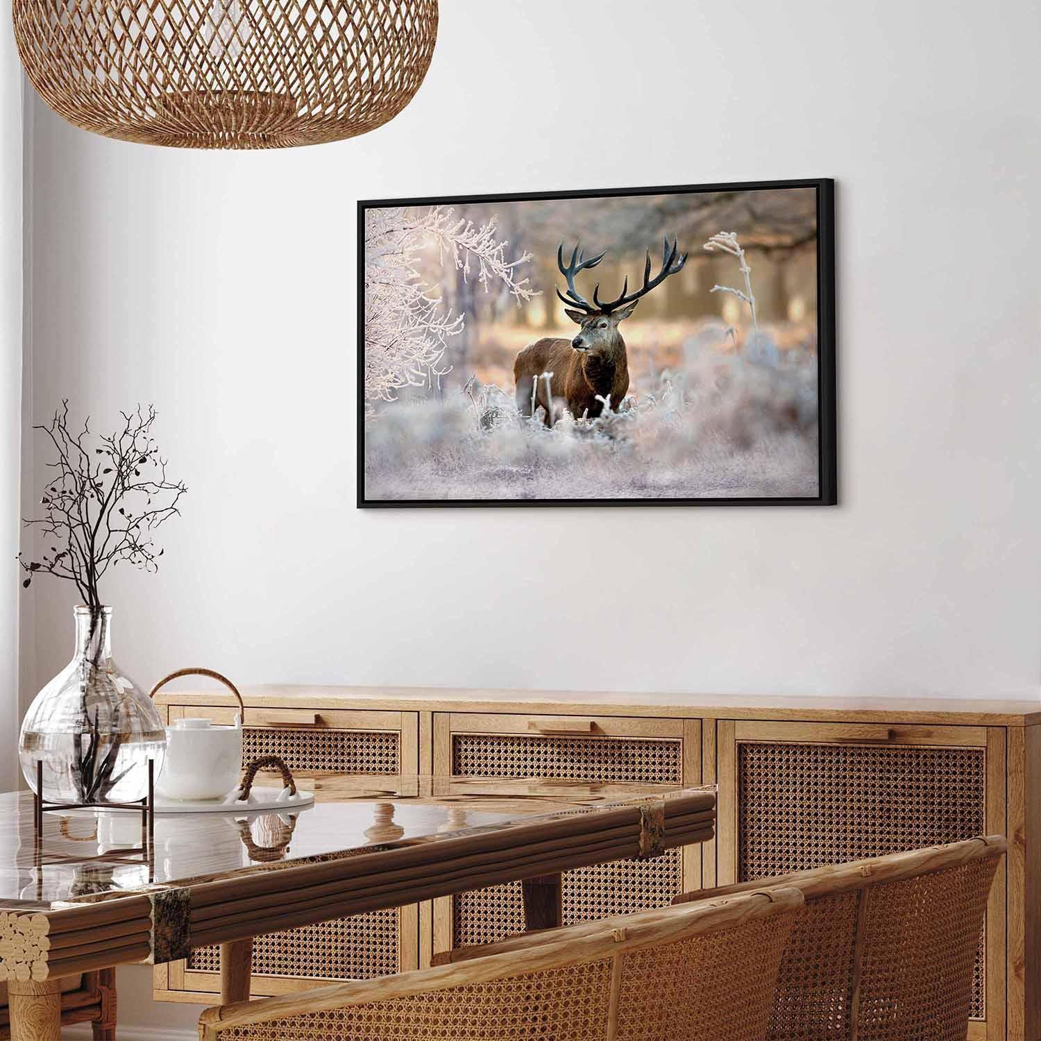 Leinwandbild - Deer in the Cold Artgeist