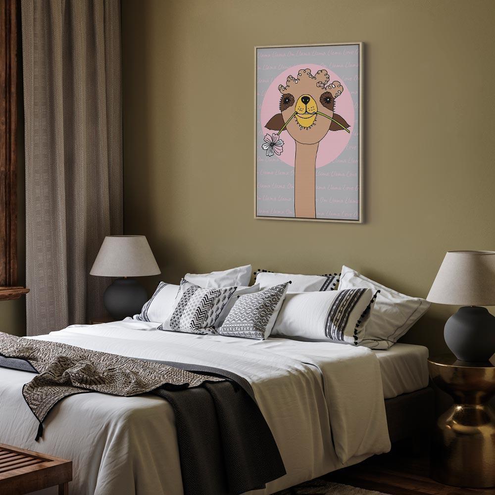 Leinwandbild - Happy Llama (1 Part) Vertical