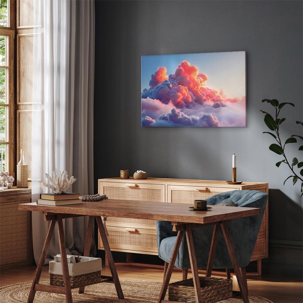 Leinwandbild - Twilight Spectacle: Clouds in Shades of Pink and Violet