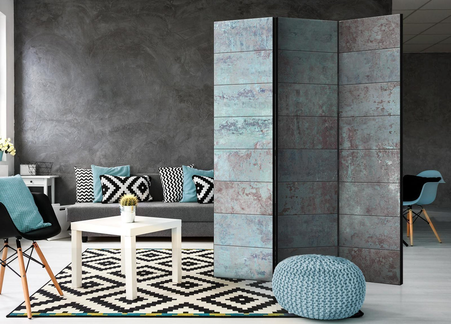 Paravent - Turquoise Concrete Artgeist