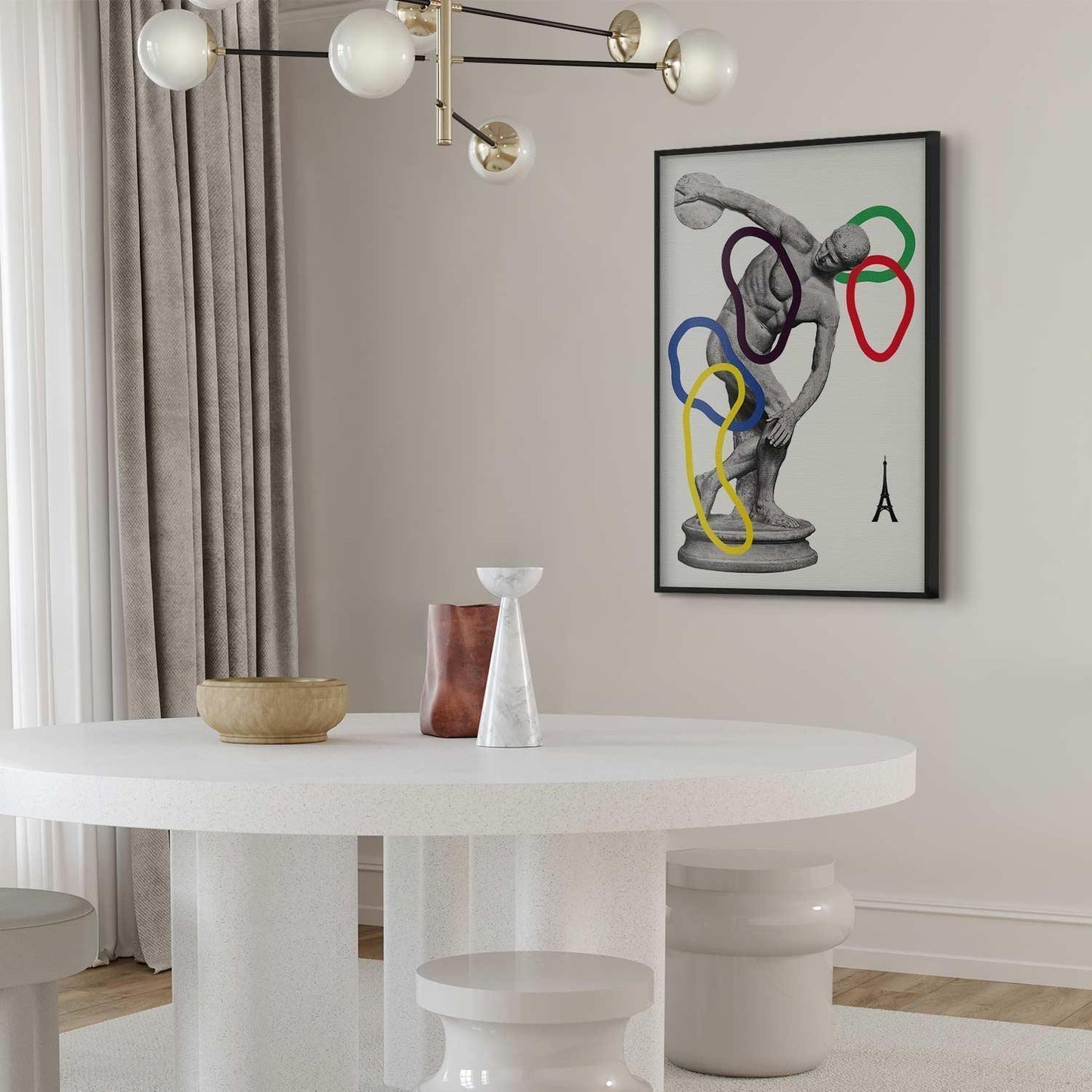 Poster - Collage Graphic - Discus Thrower - Sculpture