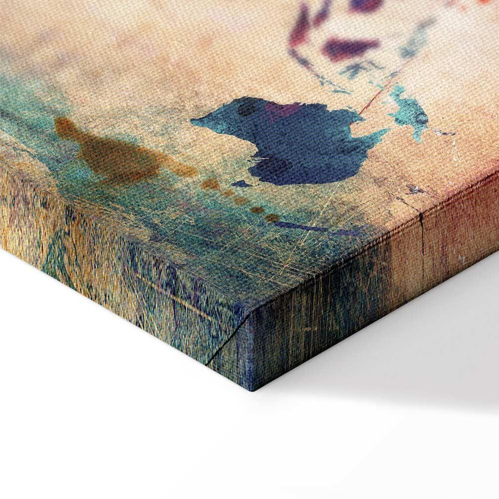 Leinwandbild - Rainbow Map (triptych)