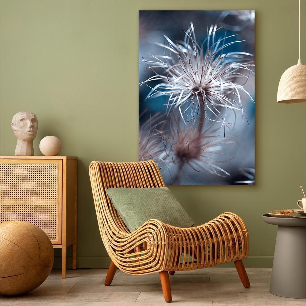 Leinwandbild - Plant in Blues (1 Part) Vertical