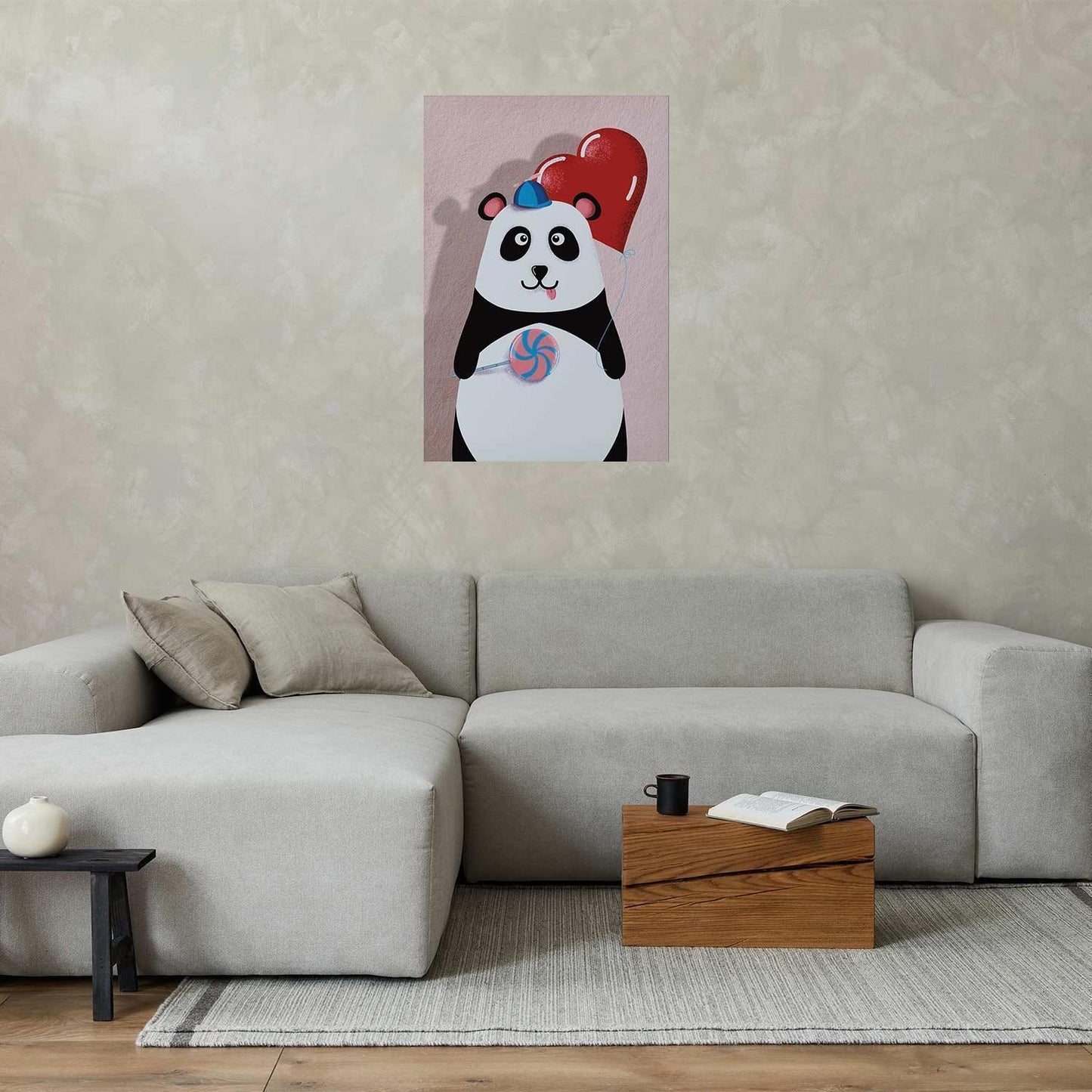 Poster - Panda with a Balloon Artgeist