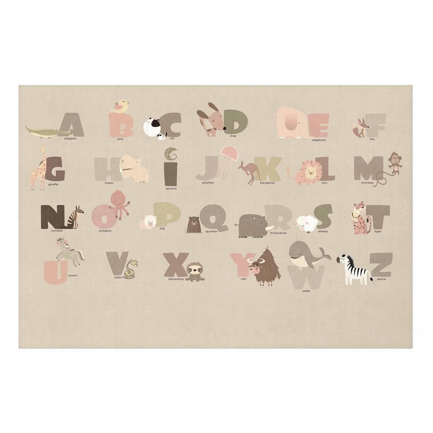 Poster - Beige Alphabet