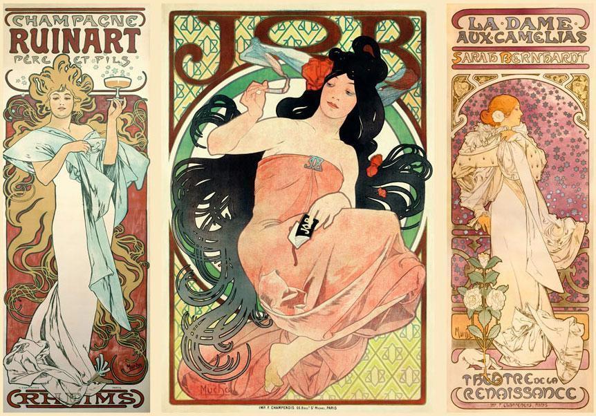 Fototapete „Alphonse Mucha – Women’s“ – Jugendstilkunst für Ihr Zuhause