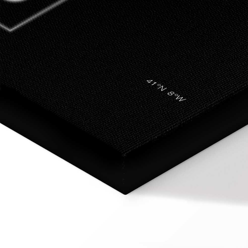 Leinwandbild - Negative Map: Porto (1 Part) Vertical