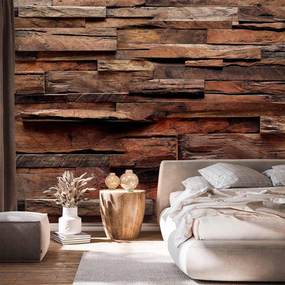 Fototapete „Rustic Style – Waldhaus im Vintage-Look“