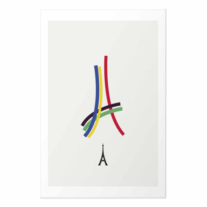 Poster - Eiffel Tower - Colored Graphic - Abstraction