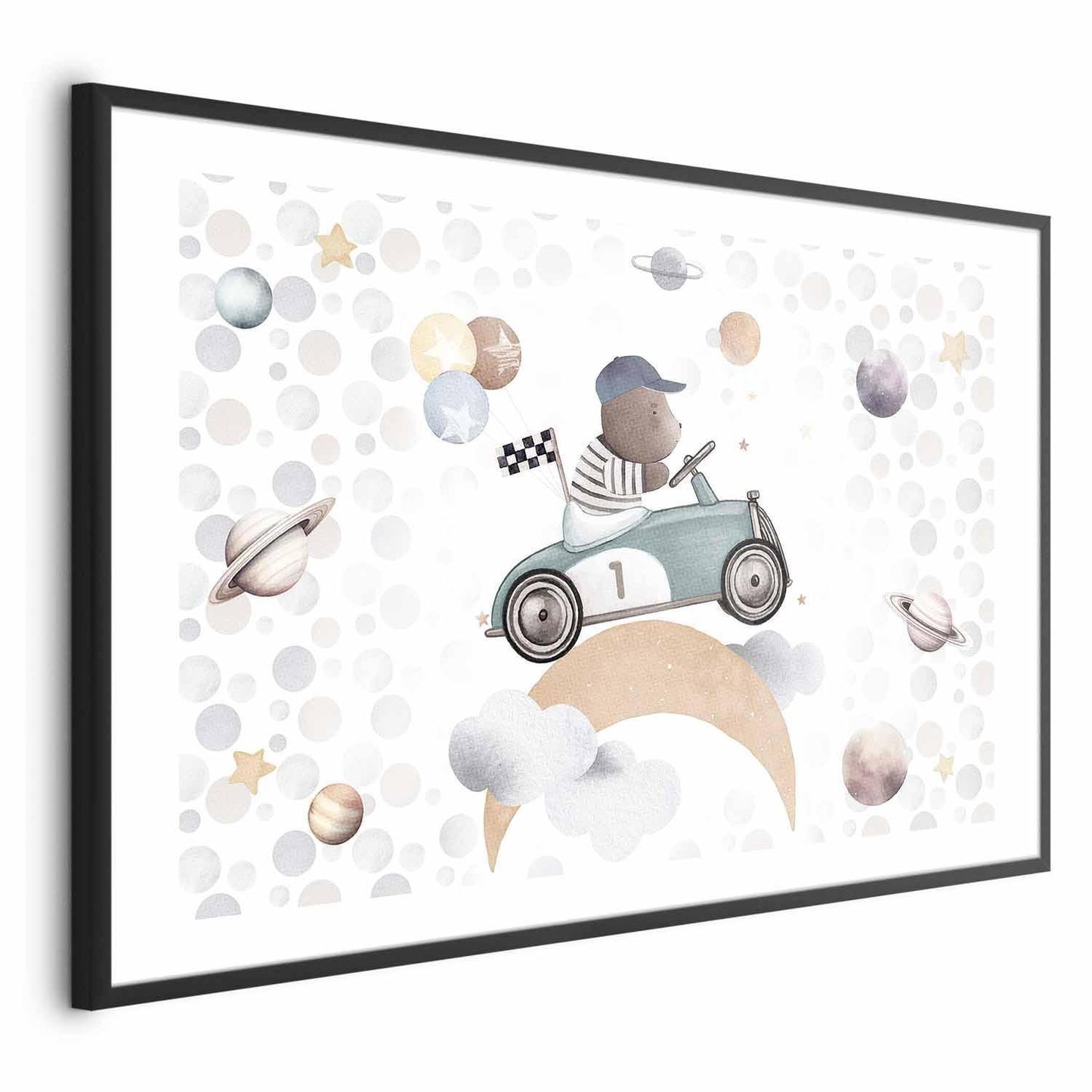Poster - Bear in a Race Car Artgeist