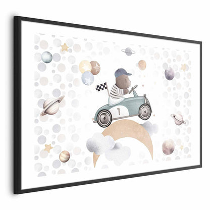 Poster - Bear in a Race Car Artgeist