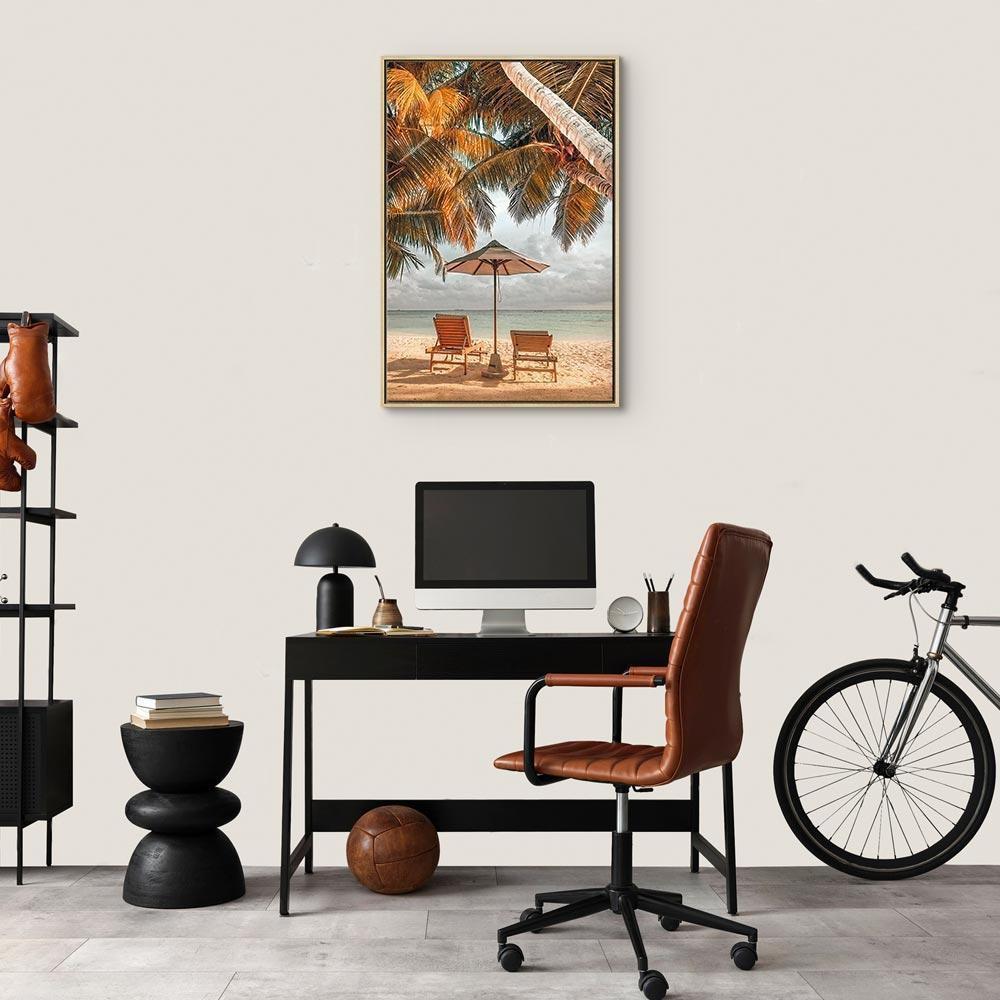 Leinwandbild - Palm Umbrella (1 Part) Vertical