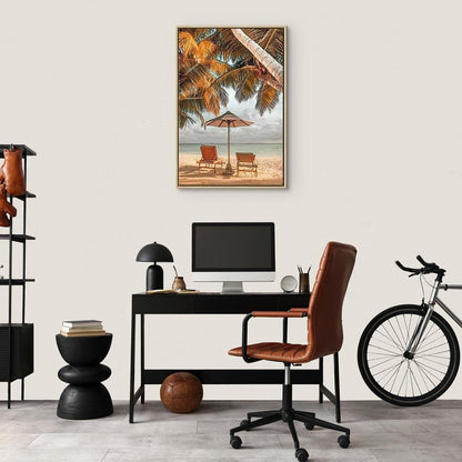 Leinwandbild - Palm Umbrella (1 Part) Vertical