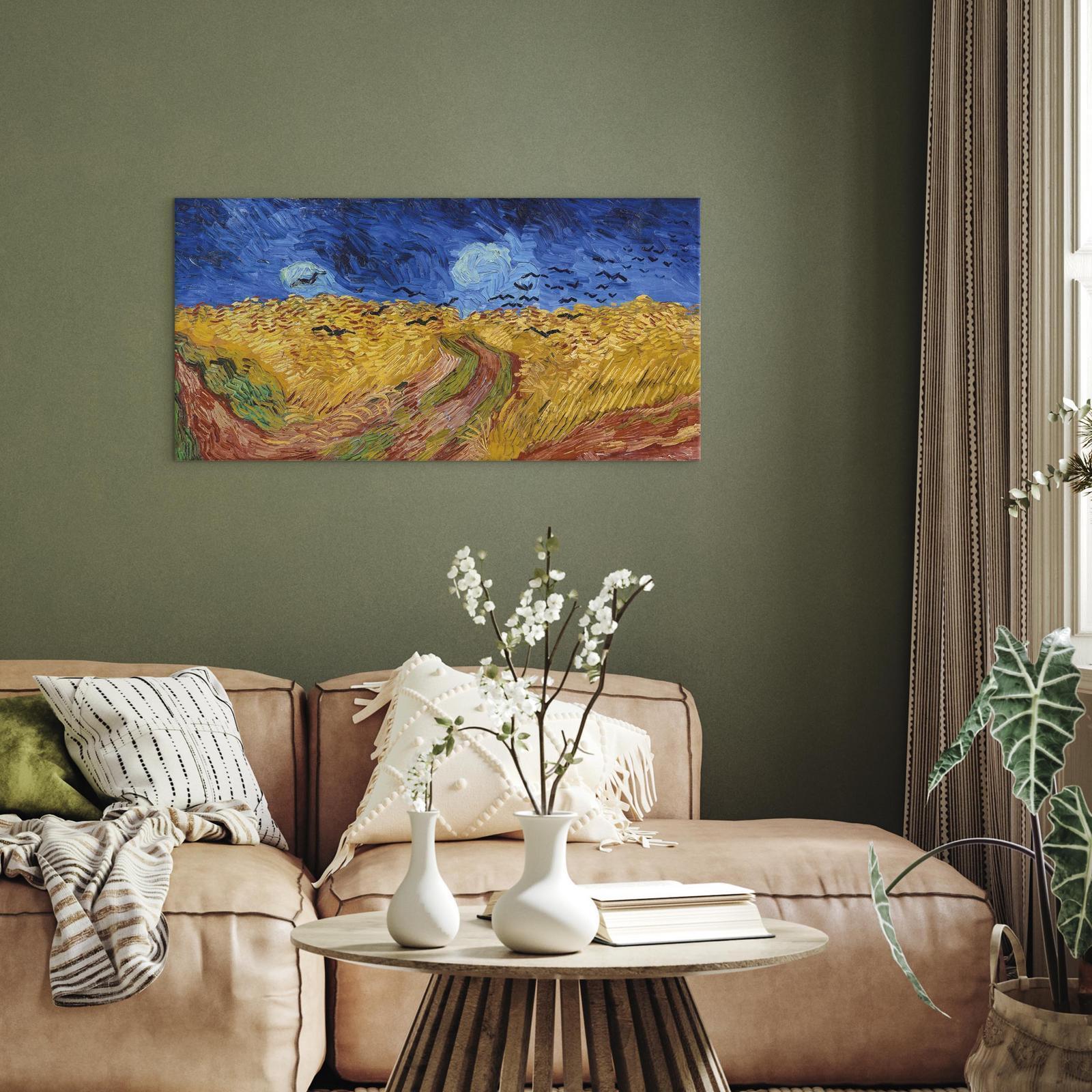 Leinwandbild - Wheatfield With Crows Artgeist