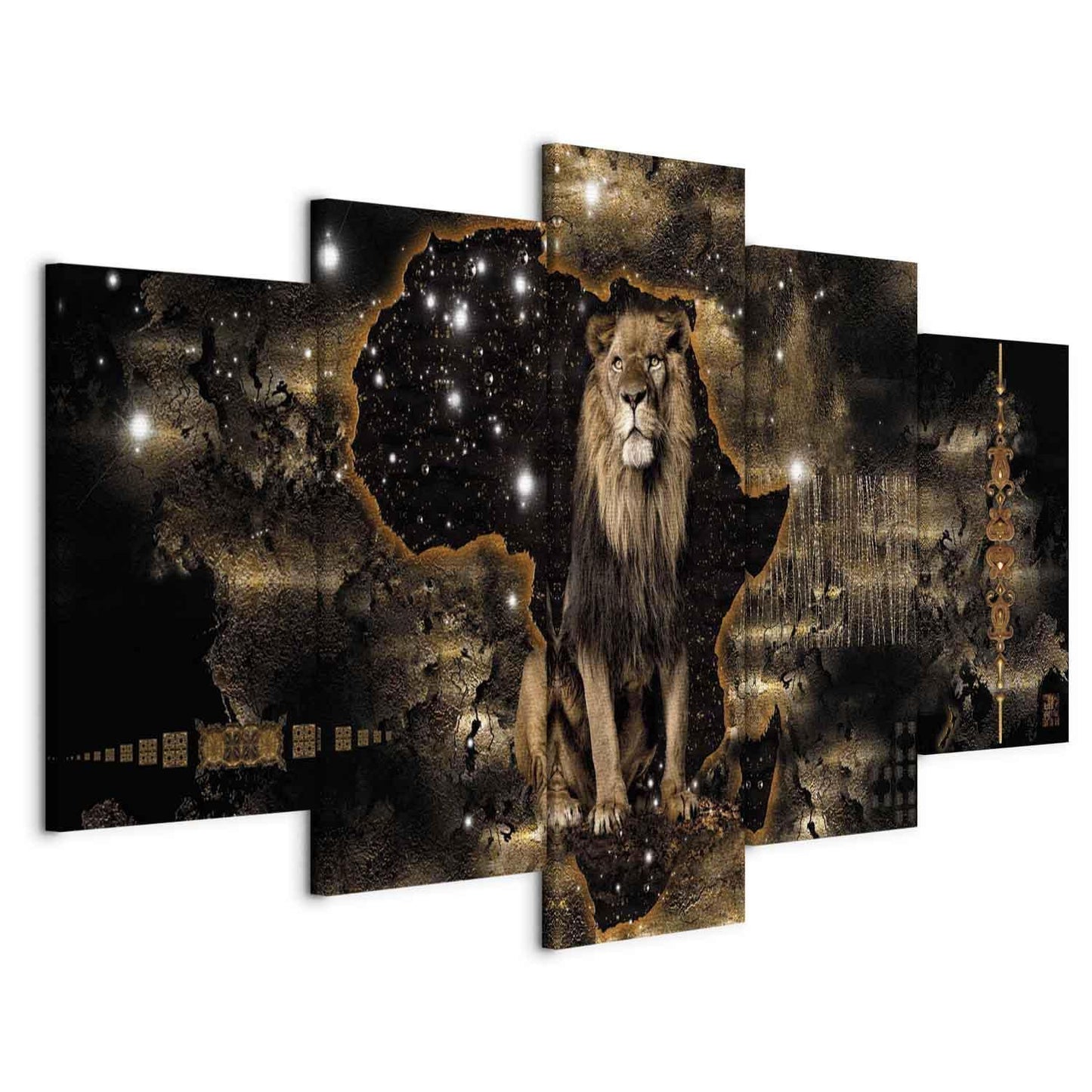 Leinwandbild „Goldener Löwe“ – Kraft & Eleganz