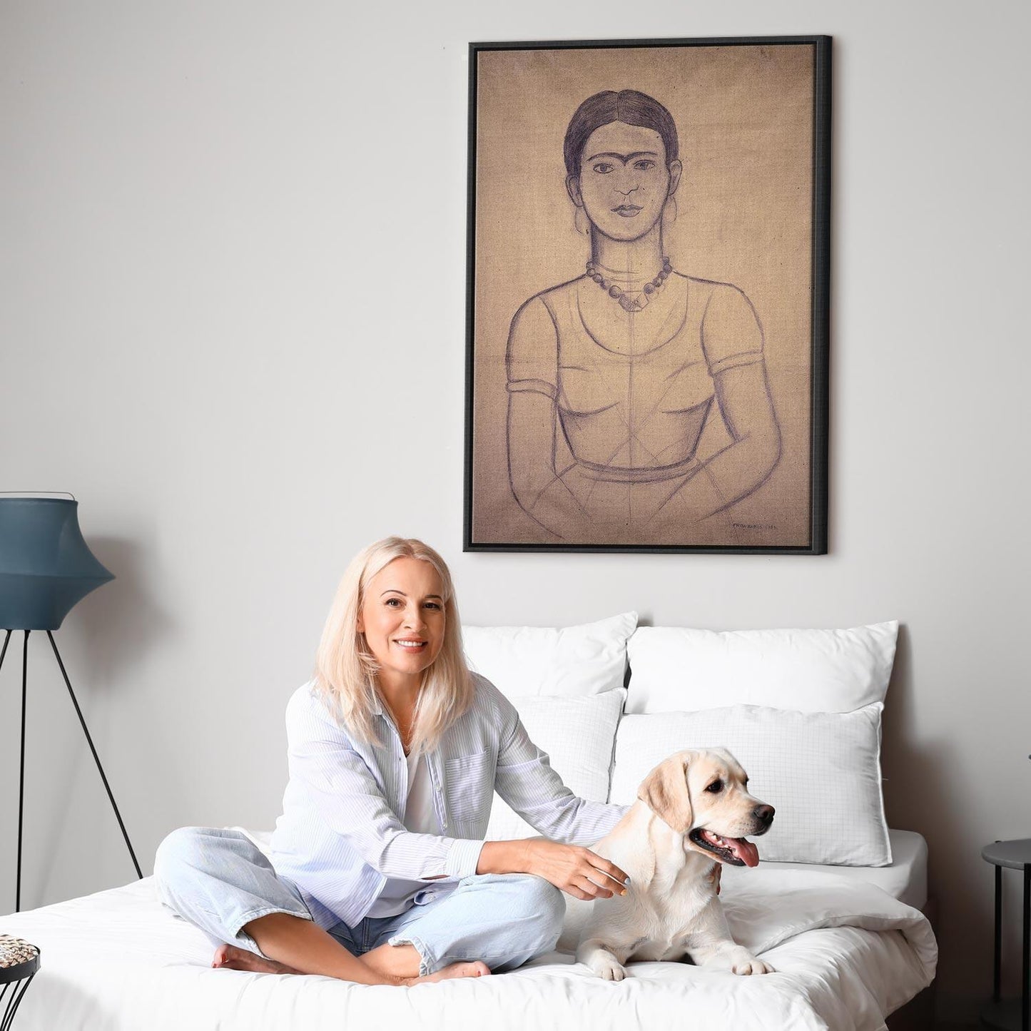 Leinwandbild - Frida Kahlo – Self-Portrait, 1929 (charcoal drawing)