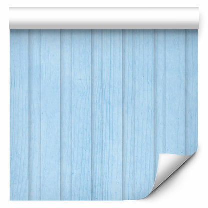 Tapete Blue Panels – Holzlatten-Look in Pastellblau für stilvolle Wände