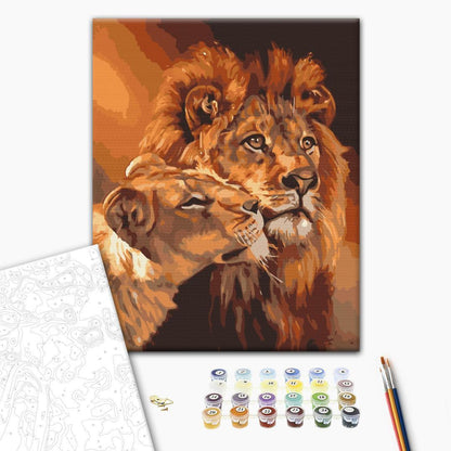 Malen nach Zahlen - Lion love