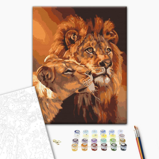 Malen nach Zahlen - Lion love