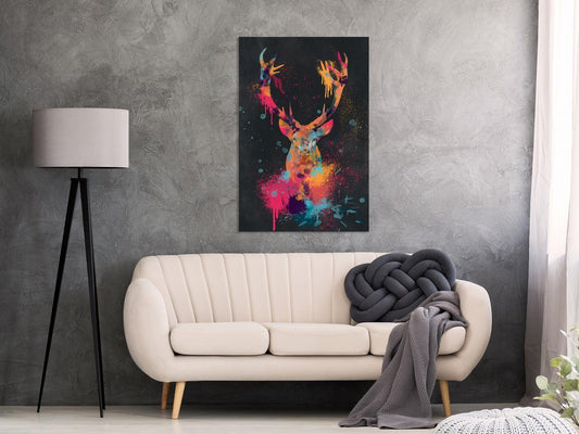 Leinwandbild - Spectacular Deer (1 Part) Vertical Artgeist
