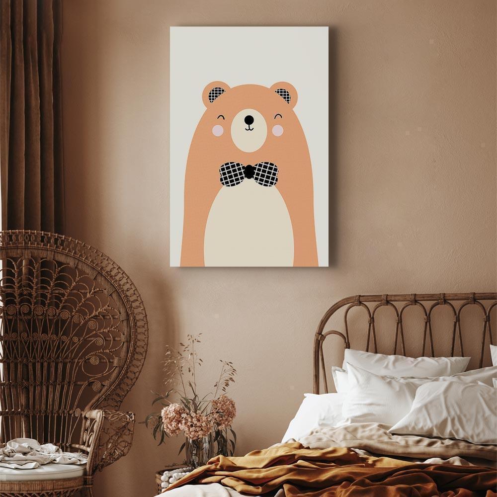 Leinwandbild - Teddy Bear in Bow Tie (1 Part) Vertical