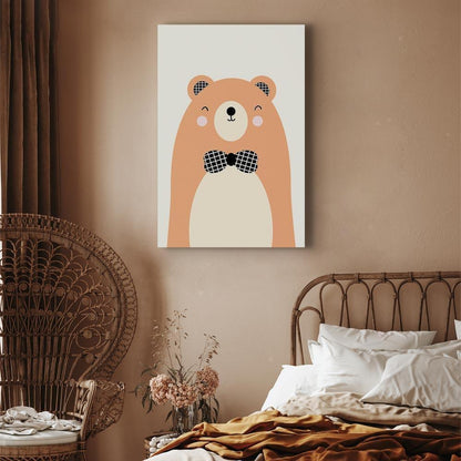 Leinwandbild - Teddy Bear in Bow Tie (1 Part) Vertical