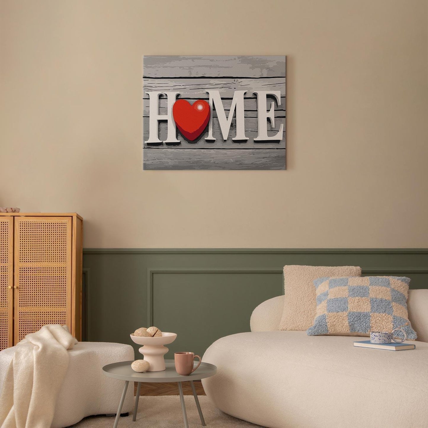 Malen nach Zahlen - Home with Red Heart