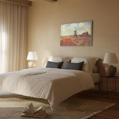 Leinwandbild - Claude Monet – Tulip Fields with Windmill