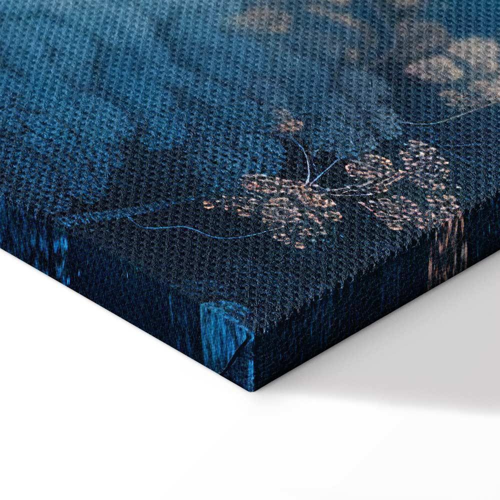 Leinwandbild - Landscape with Trees in Illustrative Style Fairy-Tale Blue Forest