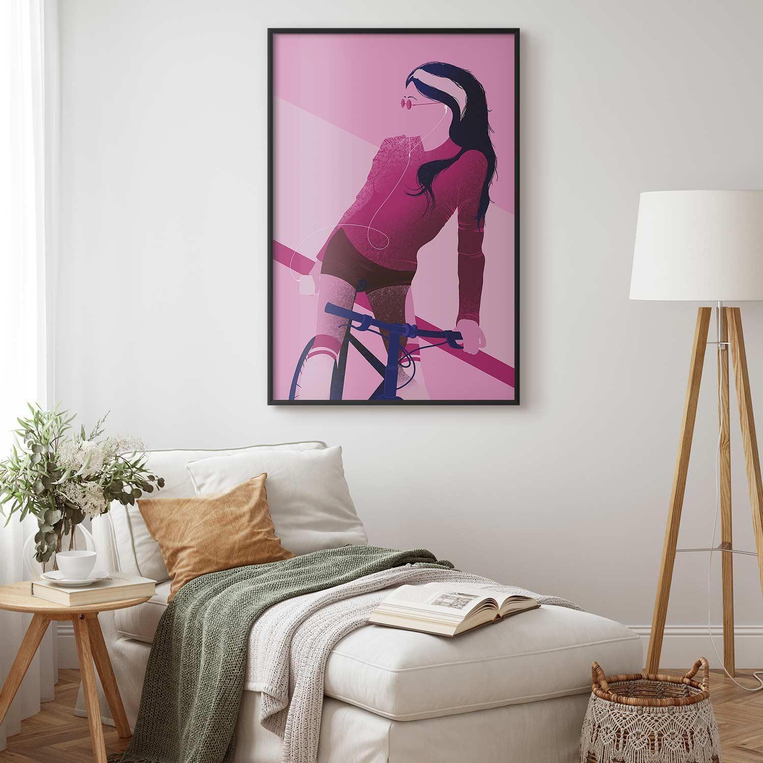 Poster - Woman on a Bicycle Artgeist