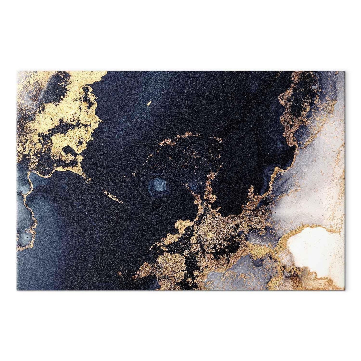Leinwandbild - Marble and navy blue – abstract textured pattern inspired by the starry sky