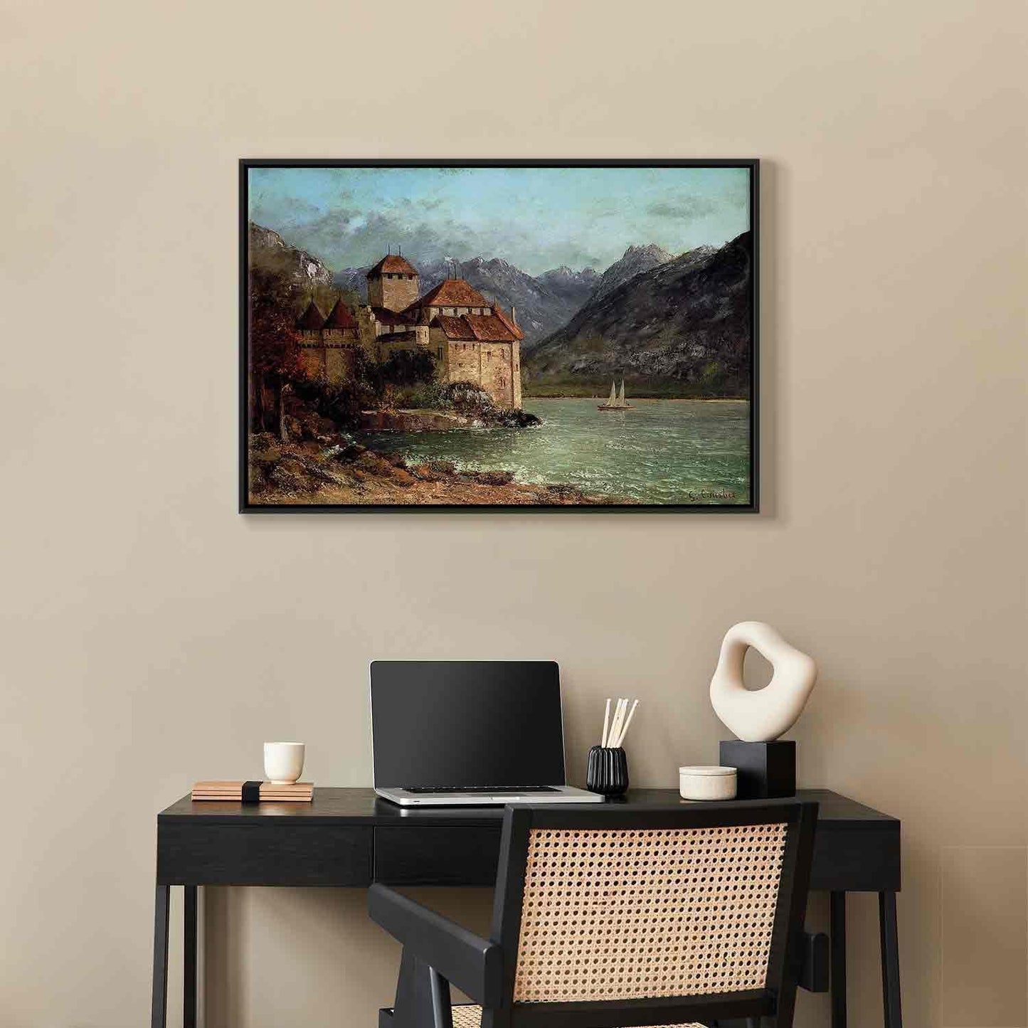 Leinwandbild - Gustave Courbet -Chillon Castle