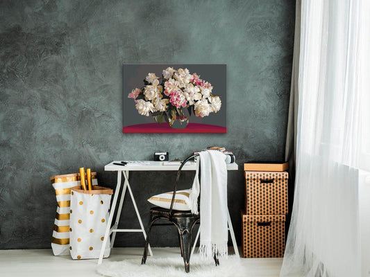 Wandbild zum Ausmalen - weiße Blumen in einer Vase