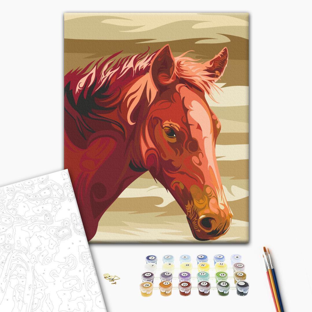 Malen nach Zahlen - Brown Horse