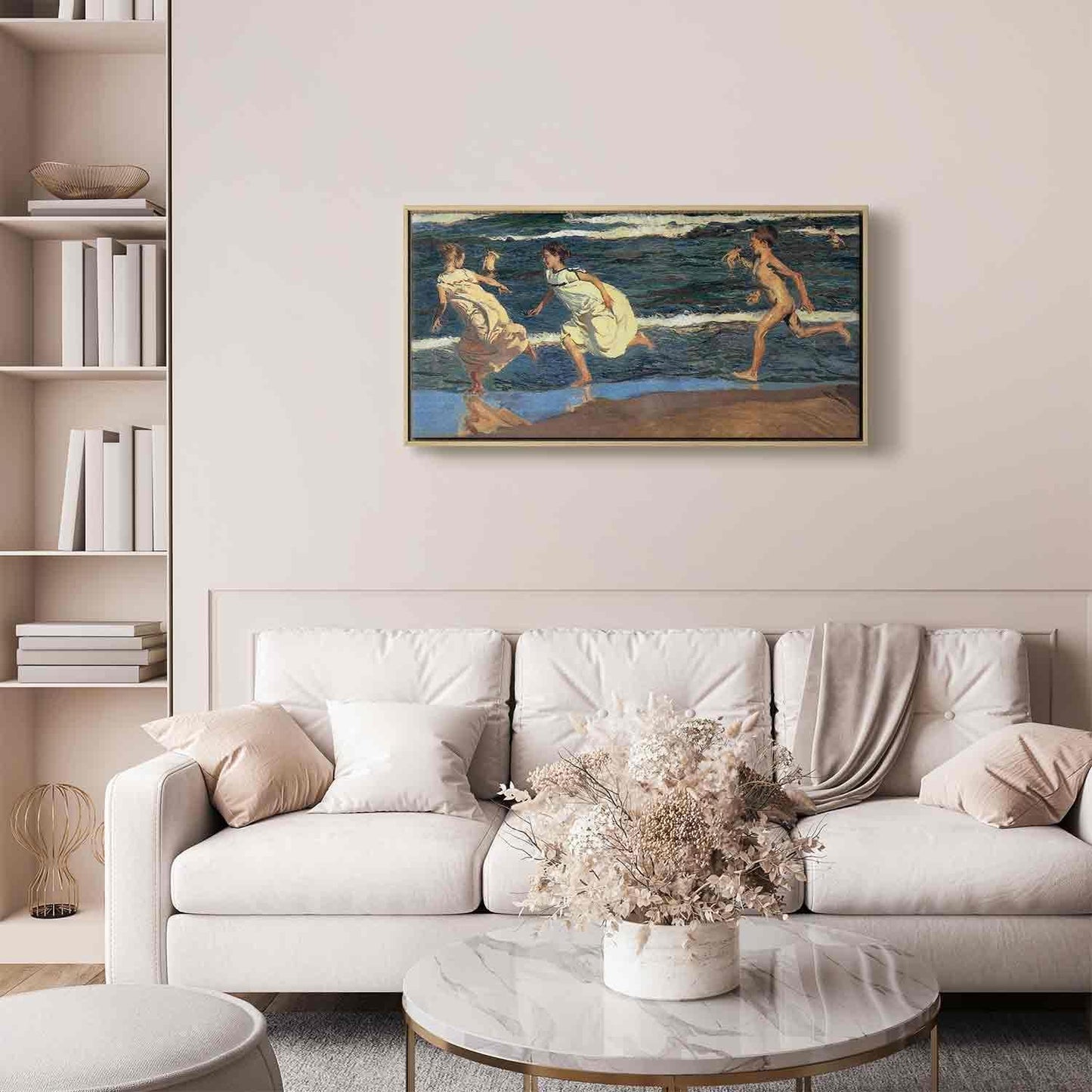 Leinwandbild - Joaquín Sorolla y Bastida – Running along the Beach