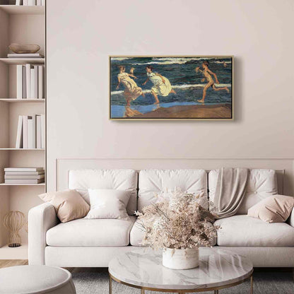 Leinwandbild - Joaquín Sorolla y Bastida – Running along the Beach