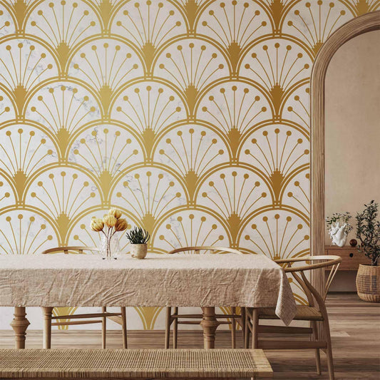 Fototapete - Gold and Marble Art Deco-inspired Pattern Artgeist