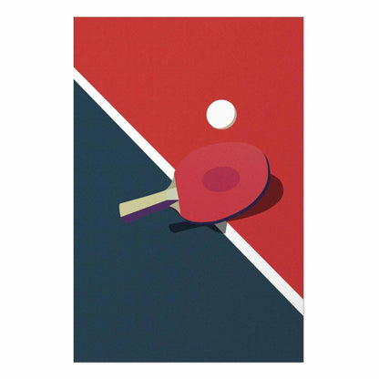 Poster - Table Tennis - Ball and Racket on a Table