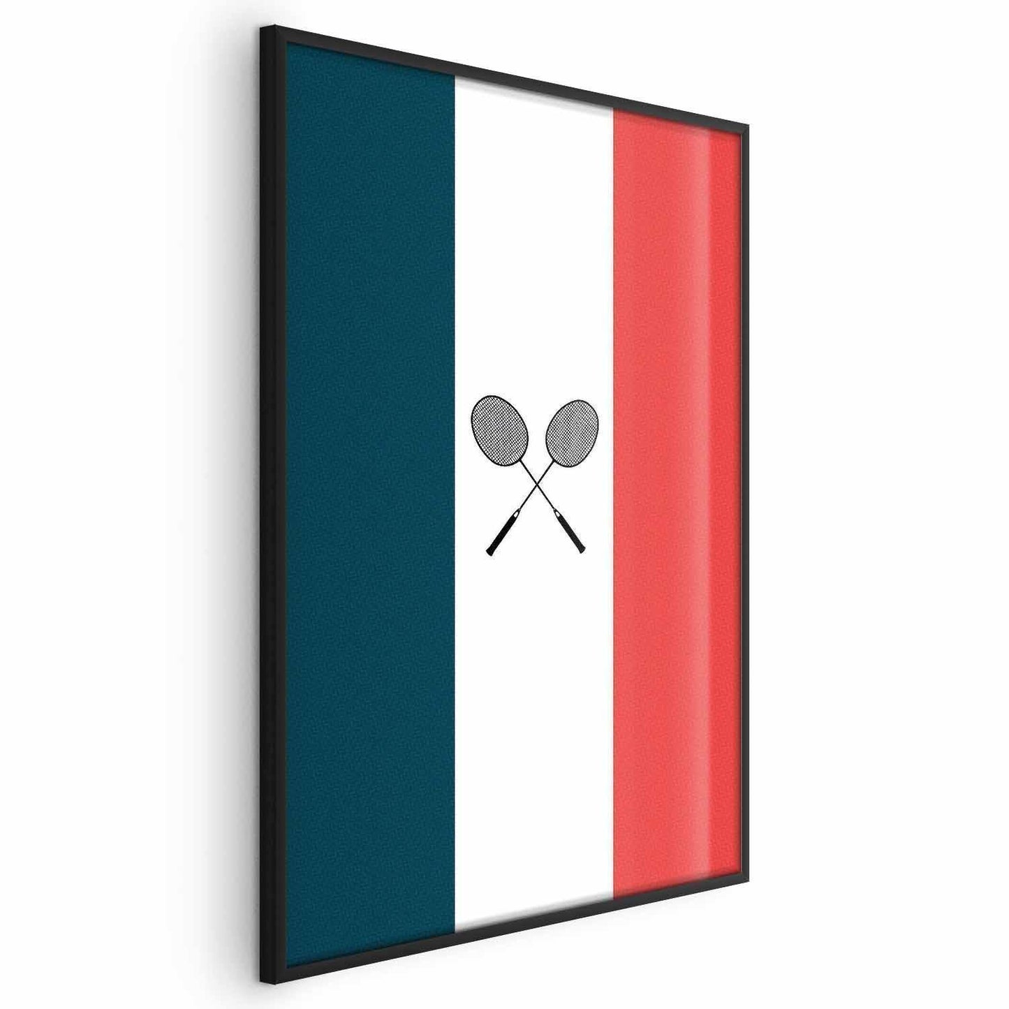 Poster - French Flags and Black Badminton Rackets Artgeist