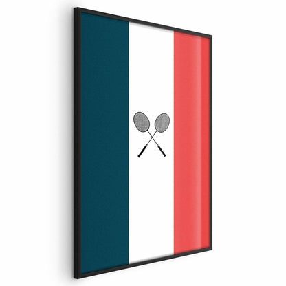 Poster - French Flags and Black Badminton Rackets Artgeist