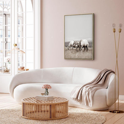 Leinwandbild - White Horses (1 Part) Vertical