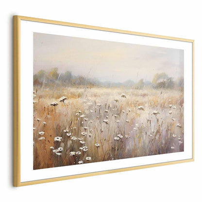 Poster - Impressionist meadow – field landscape in a pastel colour palette