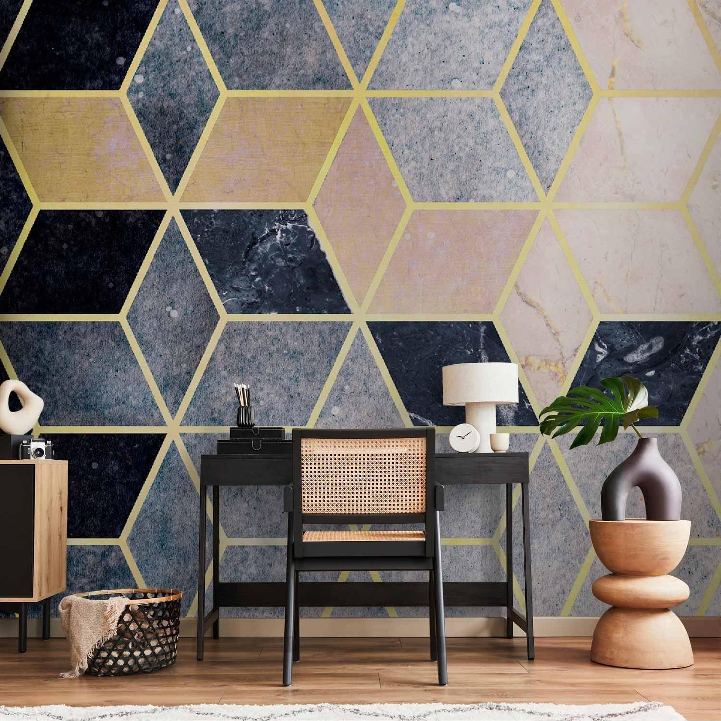 Fototapete - Blue Geometric Pattern