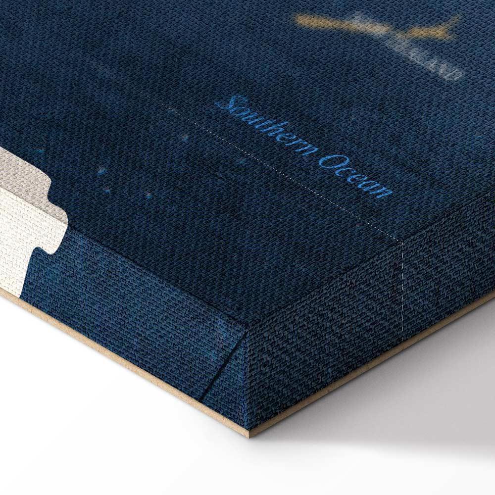 Leinwandbild - World Map: Ink Oceans