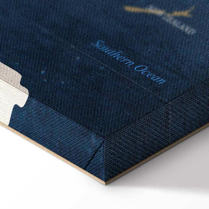 Leinwandbild - World Map: Ink Oceans