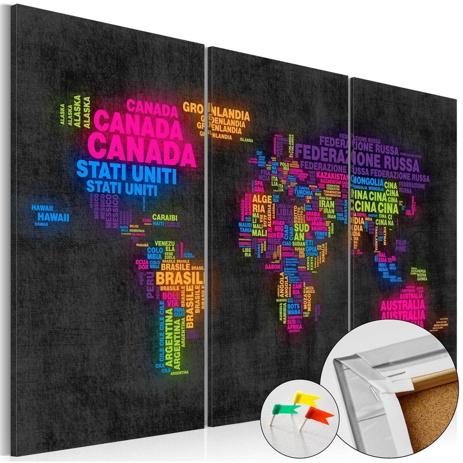 Korkbild - Mappa del Mondo Artgeist